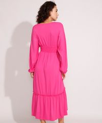 Vestido-com-Recorte-e-Lastex-Midi-Manga-Bufante-Pink-9993176-Pink_2