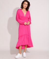 Vestido-com-Recorte-e-Lastex-Midi-Manga-Bufante-Pink-9993176-Pink_3