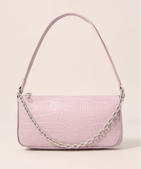 Bolsa-Croco-Baguete-com-Corrente-Rosa-9979340-Rosa_1