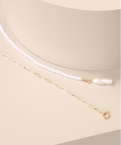 Colar-Feminino-Alongado-com-Pedras-de-Acrilico-e-Pingente-de-Perola-Organica-Dourado-9980860-Dourado_1