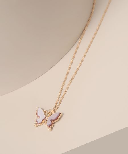 Colar-Feminino-com-Pingente-de-Borboletas-Dourado-9980888-Dourado_1
