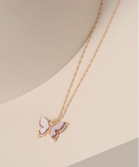 Colar-Feminino-com-Pingente-de-Borboletas-Dourado-9980888-Dourado_1