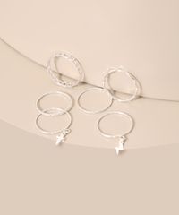 Kit-de-6-Aneis-Finos-com-Pingente-de-Raio-e-Cruz-Prata-9981818-Prata_1