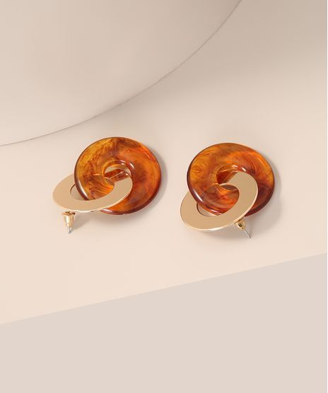 Brinco-Feminino-com-Elos-em-Acrilico-Laranja-9980811-Laranja_1