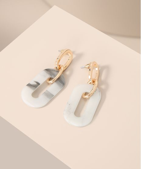 Brinco-Feminino-com-Pingente-de-Elo-Marmorizado-Dourado-9980838-Dourado_1