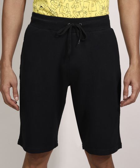 Bermuda-Relaxed-de-Moletom-Basica-com-Cordao-Preta-9975382-Preto_1