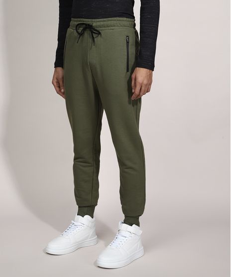 Calca-Relaxed-de-Moletom-com-Ziper-no-Bolso-Verde-9981815-Verde_1