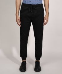 Calca-Jogger-Slim-de-Algodao-Canelada-com-Cordao-Preta-9982537-Preto_1