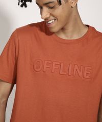 Camiseta-Offline-em-Relevo-Manga-Curta-Gola-Careca-Marrom-9987998-Marrom_5