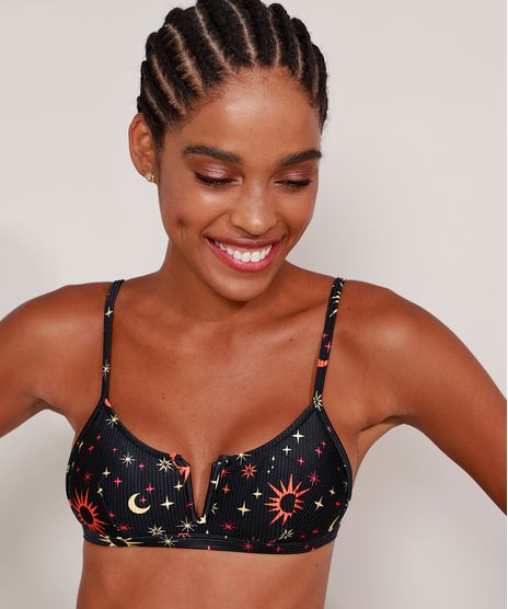 Biquini-Top-Canelado-Estampado-de-Estrelas-Decote-V-com-Bojo-Removivel-e-Protecao-UV50--Preto-9990880-Preto_1
