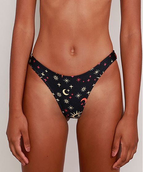 Biquini-Calcinha-Asa-Delta-Canelado-Estampado-de-Estrelas-com-Protecao-UV50--Preto-9990882-Preto_1