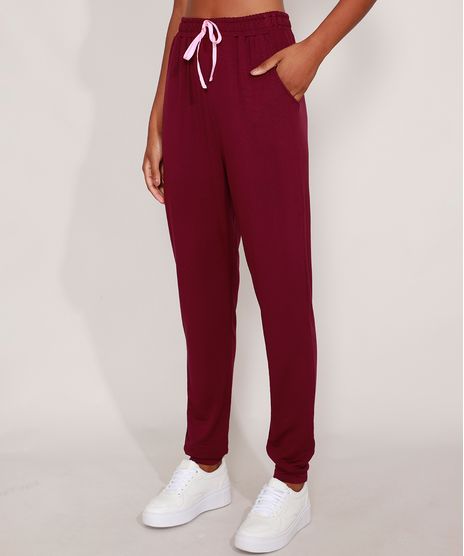 Calca-Jogger-de-Moletom-Esportiva-Ace-com-Bolsos-e-Cadarco-Vinho-9978919-Vinho_1