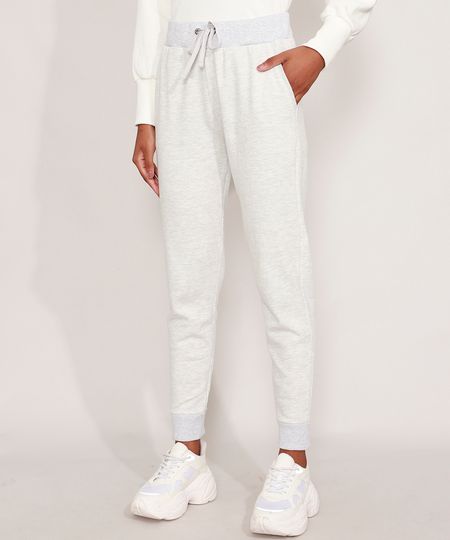 Calca-Jogger-de-Moletom-Basica-com-Bolsos-Cintura-Alta-Cinza-Mescla-Claro-9978561-Cinza_Mescla_Claro_1