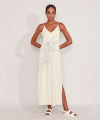 Vestido-Longo-com-Fenda-Flores-Alca-Fina-Decote-V-Bege-9984524-Bege_1