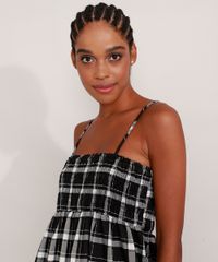 Vestido-Amplo-Estampado-Xadrez-Longo-Alca-Fina-Decote-Reto-Preto-9993088-Preto_5