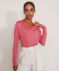 Blusa-de-Viscose-Manga-Longa-Decote-Degage-Rosa-Medio-9984556-Rosa_Medio_1