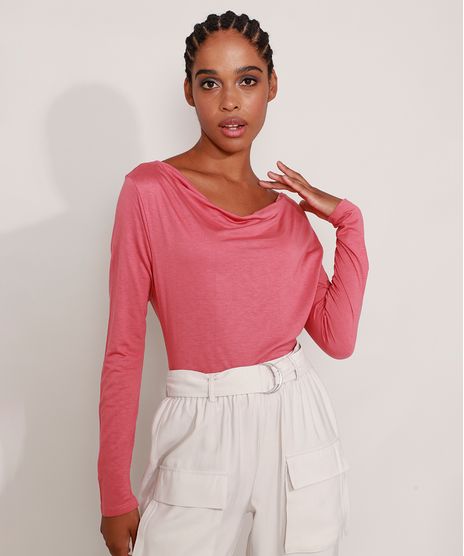 Blusa-de-Viscose-Manga-Longa-Decote-Degage-Rosa-Medio-9984556-Rosa_Medio_1