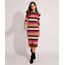 Vestido-de-Trico-Canelado-Listrado-Midi-Manga-3-4-Multicor-9975003-Multicor_1