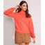 Sueter-de-Trico-Texturizado-Manga-Bufante-com-Pompom-Gola-Alta-Coral-9984035-Coral_1