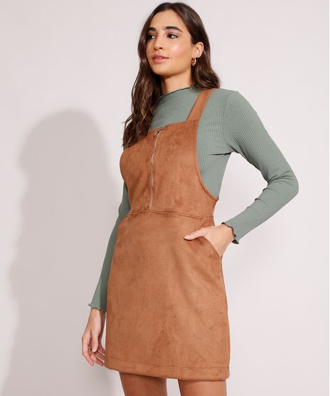 Salopete-de-Suede-com-Bolsos-e-Ziper-de-Argola-Caramelo-9984115-Caramelo_1