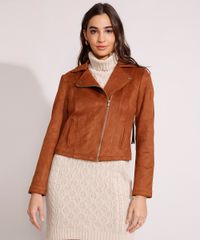 Jaqueta-Biker-de-Suede-com-Franjas-e-Bolsos-Caramelo-9969670-Caramelo_1