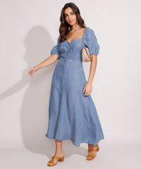 Vestido-Jeans-Midi-Manga-Bufante-com-Botoes-e-Fenda-Azul-Medio-9989000-Azul_Medio_3