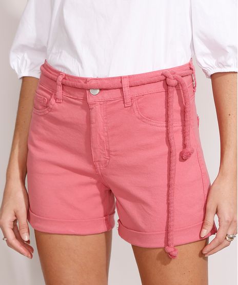 Short-Reto-de-Sarja-com-Cordao-Cintura-Media-Rosa-Medio-9992283-Rosa_Medio_1