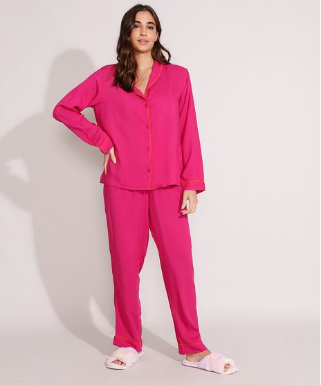 Pijama-Camisa-Manga-Longa-com-Vivo-Contrastante-Pink-9979905-Pink_1