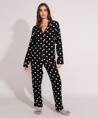 Pijama-Camisa-Manga-Longa-Estampado-de-Poa-com-Vivo-Contrastante-Preto-9979905-Preto_3