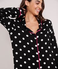 Pijama-Camisa-Manga-Longa-Estampado-de-Poa-com-Vivo-Contrastante-Preto-9979905-Preto_6