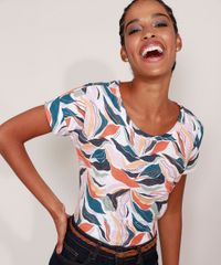 Camiseta-Estampada-Folhagem-Manga-Curta-Decote-Redondo-Bege-9989965-Bege_1