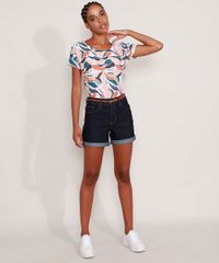 Camiseta-Estampada-Folhagem-Manga-Curta-Decote-Redondo-Bege-9989965-Bege_3