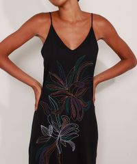 Vestido-Longo-com-Fenda-Flores-Alca-Fina-Decote-V-Preto-9984524-Preto_2