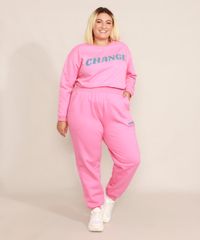 Calca-Baggy-Jogger-de-Moletom-Plus-Size-com-Bolsos-Cintura-Alta-Mindset-Rosa-9993020-Rosa_3