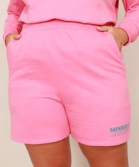 Short-de-Moletom-Plus-Size-com-Bolsos-Cintura-Alta-Mindset-Rosa-9993025-Rosa_1