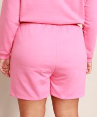 Short-de-Moletom-Plus-Size-com-Bolsos-Cintura-Alta-Mindset-Rosa-9993025-Rosa_2