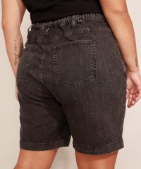 Bermuda-Jeans-Plus-Size-com-Pregas-Cintura-Alta-Mindset-Preta-9993225-Preto_2