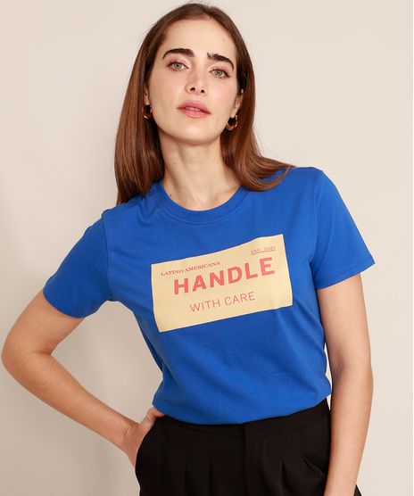 T-Shirt--Handle-With-Care--Manga-Curta-Decote-Redondo-Mindset-Azul-Royal-9992864-Azul_Royal_1