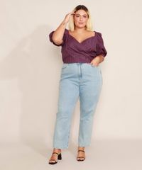 Blusa-Transpassada-Estampada-Xadrez-Plus-Size-Manga-Bufante-Decote-V-Mindset-Azul-Marinho-9993229-Azul_Marinho_3