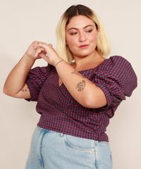 Blusa-Transpassada-Estampada-Xadrez-Plus-Size-Manga-Bufante-Decote-V-Mindset-Azul-Marinho-9993229-Azul_Marinho_6
