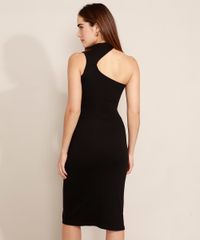 Vestido-Um-Ombro-So-Assimetrico-Canelado-com-Fenda-Midi-Sem-Manga-Gola-Alta-Mindset-Preto-9993224-Preto_2