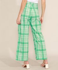 Calca-Wide-Estampada-Xadrez-Alfaiataria-com-Bolsos-Cintura-Alta-Mindset-Verde-9993924-Verde_2