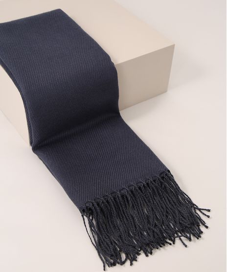 Cachecol-Feminino-de-Trico-com-Franjas-Azul-Marinho-9841636-Azul_Marinho_1