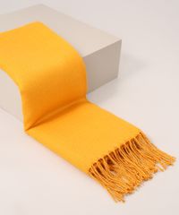 Cachecol-Feminino-de-Trico-com-Franjas-Mostarda-9841636-Mostarda_1