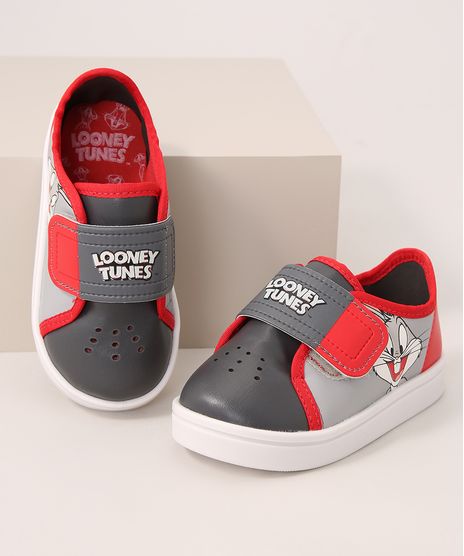 Tenis-Infantil-Looney-Tunes-com-Velcro-Grendene-Cinza-9986728-Cinza_1