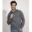 Blusao-de-Moletom-Masculino-Texturizado-com-Capuz-e-Bolso-Cinza-Mescla-Escuro-9784436-Cinza_Mescla_Escuro_1