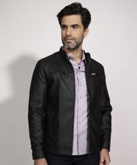 Jaqueta-Biker-Masculina-com-Fivela-e-Bolsos-Marrom-Escuro-9821267-Marrom_Escuro_1