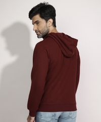 Blusao-de-Moletom-Masculino-Texturizado-com-Capuz-e-Bolso-Vinho-9784436-Vinho_2