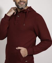 Blusao-de-Moletom-Masculino-Texturizado-com-Capuz-e-Bolso-Vinho-9784436-Vinho_4