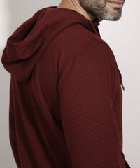 Blusao-de-Moletom-Masculino-Texturizado-com-Capuz-e-Bolso-Vinho-9784436-Vinho_5